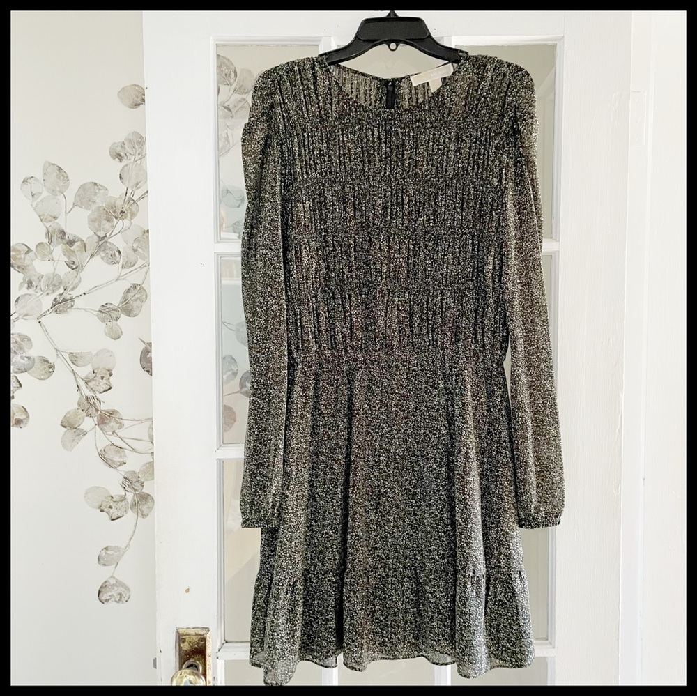 {Michael Kors} Ditsy Floral Long-sleeve Dress